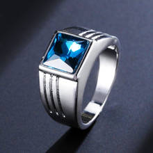 925 Sterling Silver Sapphire Ring Wedding Engagement Birthday Gift Silver Jewelry Wholesale size 6-11 2024 - buy cheap