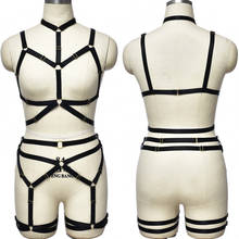 JLX.HARNESS Sexy Hollow Body Cage Bra Elastic Full Harness Body Suit Black Bondage Goth Garter Belt Women Adjust Body Harness 2024 - buy cheap