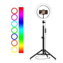 10inch/26cm RGB Ring Light LED Fill-in Light Dimmable USB Powered with Ballhead Adapter Phone Holder tripod for Live  Makeup 2024 - buy cheap
