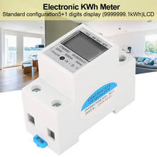 Din Rail LCD Digital Single Phase Energy Meter kWh Power Consumption Wattmeter Electronic AC 220V 80A 2024 - buy cheap