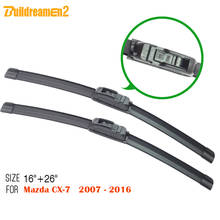 Buildreamen2 Top Quality ! For Mazda CX7 CX-7 2007-2016 SUV Windscreen Frameless Windshield Rubber Soft Liner Auto Wiper Blades 2024 - buy cheap