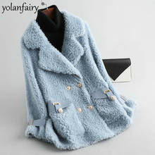 YOLANFAIRY Real Fur Coat Female 100% Wool Jacket Autumn Winter Coat Women Clothes 2020 Korean Vintage Sheep Shearling Fur Tops 2024 - buy cheap