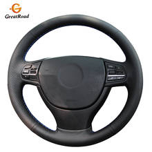 Hand-stitched Black Genuine leather Steering Wheel Cover for BMW F10 523Li 525Li 2009 730Li 740Li 750Li 2024 - buy cheap