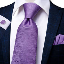 Hi-Tie New Luxury Men's Tie Set Purple Solid Silk 8.5cm Large Necktie For Men Fashion Hanky Cufflinks Set Wedding Quality 2024 - buy cheap