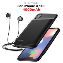 Funda de silicona a prueba de golpes para cargador de batería, 4000mAh, para iPhone XS X, cargador de batería externa 2024 - compra barato