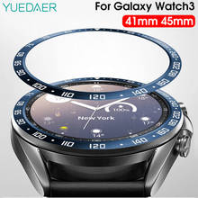 Anel de moldura de aço proteção de metal para samsung galaxy watch 3 41mm pulseira para galaxy watch3 45mm acessórios de relógio inteligente 2024 - compre barato