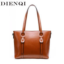 DIENQI Luxury Handbags Designer Women Genuine Leather Bag Big Brown Female Shoulder Bags Ladies Large Tote sac femme 2020 2024 - buy cheap