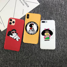 Милый мягкий силиконовый чехол Mafalda из ТПУ для телефона iPhone 11pro 12pro MAX, чехол карамельных цветов для iPhone 7 8Plus X XS Max XR 6s Plus 2024 - купить недорого
