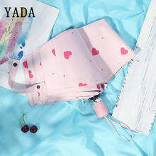 YADA, розовый, сердце, любовь, милый зонтик, прозрачный, складной, автоматические зонты для женщин, девочек, анти-УФ, прекрасный, большой зонт от дождя YD264 2024 - купить недорого