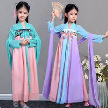 Chinese Kids Girls Princess Dress Hanfu Tang Dynasty Skirts Dramaturgic Costumes 2024 - buy cheap