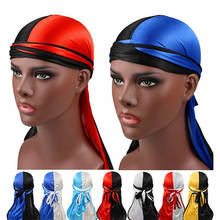 Soft Silk Double Colors Patchwork Turban Headband Headwrap Knotted Bandana Headband Durags Hats For Men Women Hair Accessories 2024 - купить недорого