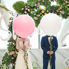 Globo redondo grande de látex para fiesta de bebé, 1 pieza, 36 pulgadas, rosa, blanco, para boda, fiesta de cumpleaños, decoraciones 2024 - compra barato