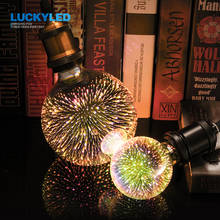 Luckyled lâmpada de led 3d para decoração, a60 st64 g80 g95 g125 ac220v 240v 110v, retrô fogos de artifício, novidade em luzes de festas 2024 - compre barato