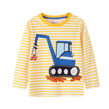 Jumping meters New Cartoon Characters Boys Cotton T shirts Stripe Baby Long Sleeve Tops Children Autumn Winter Clothes for 2-7T 2024 - buy cheap