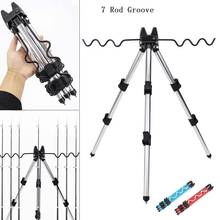 7 Groove Aluminum Alloy Telescopic  Fishing Rods Holder Portable Collapsible Tripod Stand Sea Fishing Pole Bracket  XA130Y 2024 - buy cheap