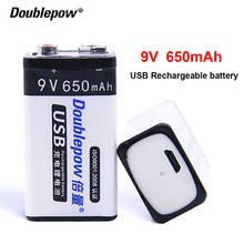 Usb rechargeable 9v 650mAh Lihtium Batteries 6F22 Li-ion Rechargeable Battery for Toy Remote Control KTV Multimeter Microphone 2024 - buy cheap
