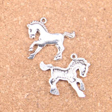 14 pçs encantos cavalo corcel 23x25mm pingentes antigos, vintage tibetano jóias de prata, diy para pulseira colar 2024 - compre barato
