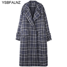 Casaco de lã feminino grosso para inverno 2021, jaqueta longa e grossa estilo retrô com costura, corte curto e de lapela 2024 - compre barato