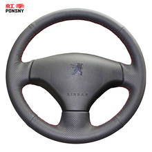 PONSNY Artificial Leather Car Steering Coves Case for Peugeot 206 207 Hand-stitched Wheel Cover 2024 - buy cheap