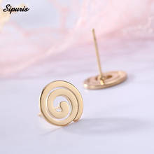 Sipuris-pendientes de tuerca en espiral para mujer y hombre, aretes geométricos de acero inoxidable, accesorios de joyería a la moda, regalo 2020 2024 - compra barato