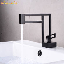 Black faucet bathroom morden mixer hot and cold bathroom black crane tap water faucet waterfall style black faucet 2024 - buy cheap