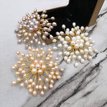 ZHIXI-broche de perlas naturales de agua dulce para mujer, joyería fina, flor hermosa, regalo de lujo para fiesta, E530 2024 - compra barato