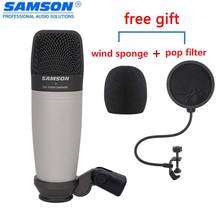 Samson-micrófono profesional C01 Original, con filtro Pop y gorro de micrófono, condensador de estudio de diafragma grande para grabación 2024 - compra barato