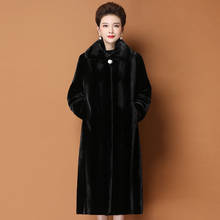 Womens Long Faux Fur Coat Winter New Fashion Mother Clothing Plus Size 5XL Imitation Mink Cashmere Coat High Quality Soft Jacket 2024 - buy cheap