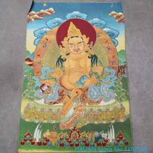 Thangka, the God of wealth, painted brocade, painted silk, embroidered treasure, Tianwang, embroidered Thangka 2024 - buy cheap