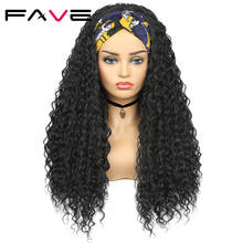Peluca de cabello sintético para mujeres negras, pelo largo y rizado Afro, sin pegamento, con banda para la cabeza, fibra resistente al calor 2024 - compra barato
