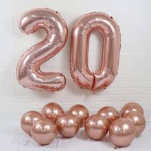 Balão de alumínio de happy 20 e 21st, 32 polegadas, balão em ouro rosa, prata, para homens e mulheres, decoração de festa de aniversário 2024 - compre barato