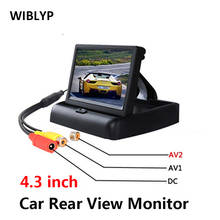 Monitor plegable de 4,3 pulgadas para coche, sistema de aparcamiento con cámara de marcha atrás, pantalla TFT LCD, visión trasera, NTSC PAL 2024 - compra barato