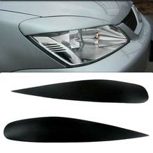 for Mitsubishi Lancer Ralliart 2004-2006 Glossy Black Car Sticker Front Headlights Eyebrow Eyelid Trim Cover 2024 - buy cheap