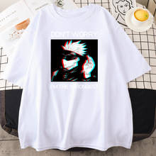 Gojo sensei camisetas femininas estampadas japonesas anime, primavera verão, roupas de lazer, camisetas soltas, camisetas de tamanho grande, moda masculina 2024 - compre barato