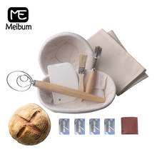 Meibum-cesta de mimbre para fermentación de masa, cuchillo, cepillo, lino, pan de campo, Baguette, Banneton, cestas de prueba Brotform, 7 Uds. 2024 - compra barato