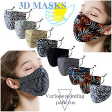 Máscara facial protetora, à prova de poeira, lavável, reutilizável, ajustável, impressão, proteção para a boca 2024 - compre barato