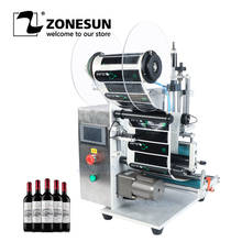 ZONESUN-máquina de etiquetas de embalaje semiautomática, aplicador de Medicina de escritorio, pegatina más amplia, etiquetadora de botellas redondas, ZS-TB100SW 2024 - compra barato