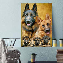 5D алмазная живопись "Семья немецкой овчарки", вышивка крестиком, вышивка, собака, квадратная мозаика, RhinestonesZP-4378 2024 - купить недорого