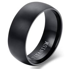 BONISKISS 8MM Men's Black Titanium Ring Anniversary Alliance Mens Fashion Jewelry Wedding Band Rings Size 6 To 14 Wholesale 2024 - buy cheap