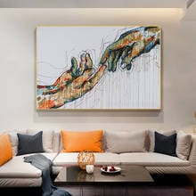 Pintura en lienzo abstracta de la creación de Adán, póster de arte de pared, imágenes de religión para decoración de sala de estar, sin marco 2024 - compra barato