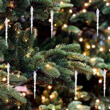 Behogar-adornos colgantes para árbol de Navidad, adornos de carámbanos de simulación trenzada, decoración de fiesta de invierno, Frozen, 10 Uds. 2024 - compra barato