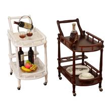 Hotel Restaurant delivery cart double deck solid wood wine cart tea water cart dessert cart cake cart 4S shop mobile trolley 2024 - buy cheap