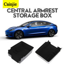 Caja de almacenamiento de reposabrazos Central para coche, organizador de consola Central, soporte de contenedores, para Tesla modelo 3 Y 2021, 2021 2024 - compra barato