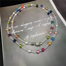 UKEBAY, новый роскошный дизайн, ювелирное изделие, жемчужное ожерелье с подвеской, женские Стразы, подвески, ожерелье, подарок ручной работы, оригинальные цепочки для девочек 2024 - купить недорого