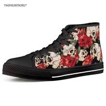 Twoheartsgirl-zapatos vulcanizados con estampado de calavera de azúcar para hombre, zapatillas de lona de alta calidad, deportivas personalizadas para estudiantes 2024 - compra barato