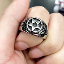 Silver Pentagram New Punk Titanium Steel Ring for Men Jewelry  Symbol Norse Viking Biker Finger Ring Trendy Male Jewelry Gift 2024 - buy cheap
