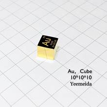 Cubo de Metal dorado Au de 10mm de densidad, 99.99% puro para colección Element 2024 - compra barato