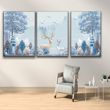 Pintura por números de cervo, pintura por números de paisagem de inverno, colorir por números em tela, decoração de casa, um conjunto/3 peças, presentes de natal exclusivos 2024 - compre barato