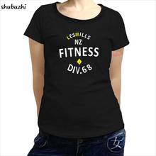 Shubuzhi-Camiseta de Les Mill Algodón de polivinilo para mujer, camiseta negra delgada para mujer, camiseta para gimnasio para correr, camiseta de marca a la moda sbz3284 2024 - compra barato