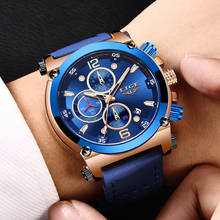 New Relogio Masculino LIGE Mens Watches Top Brand Luxury Men's Fashion Business Waterproof Quartz Watch Men Casual Leather Watch 2024 - buy cheap